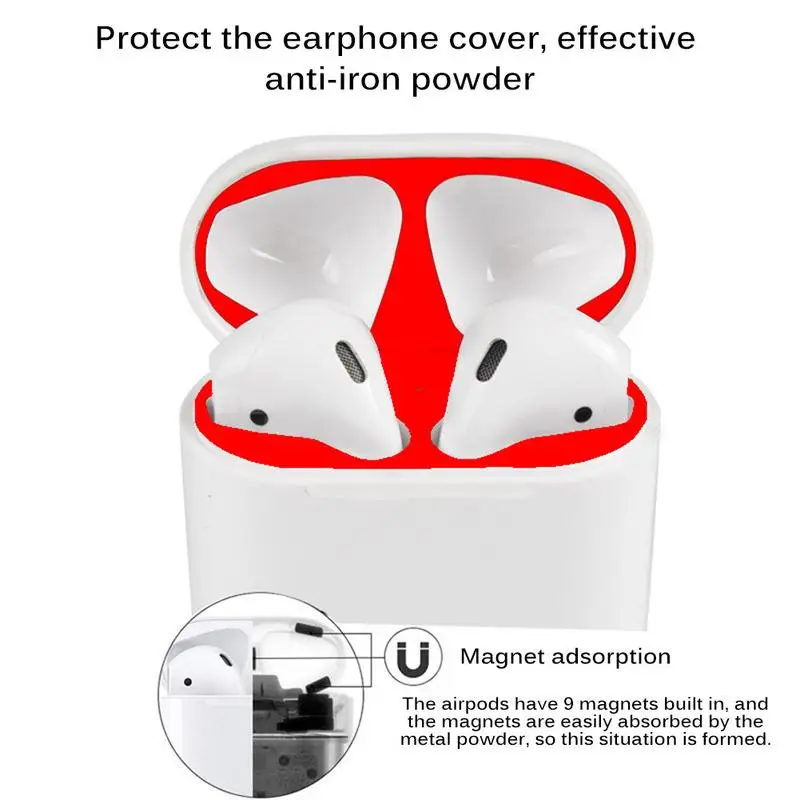 Беспроводные Bluetooth Стикеры для гарнитуры пленка Apple AirPods Пылезащитная внутри