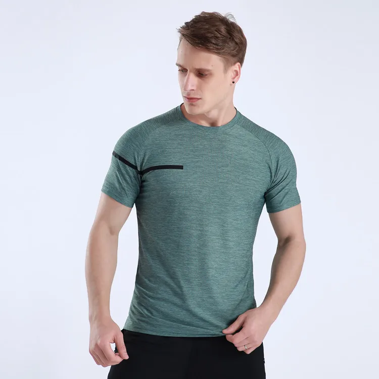 

2019 Running Fitness T Shirt Men Crossfit Gym Short Sleeve Tshirt Quick Dry Compression Tights Top Soccer Jerseys Sportwear
