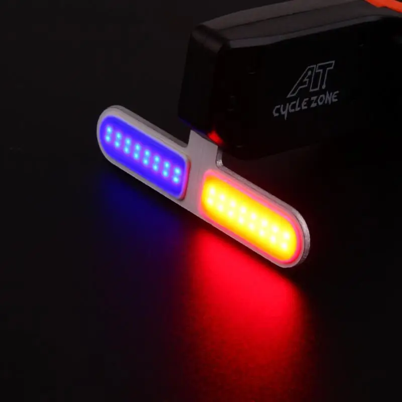 الدراجة ضوء السلامة الشرطة LED الضوء الخلفي مصباح دراجة قابل للشحن باستخدام USB مقعد الذيل مصباح 5 وضع تعديل سطوع للترفيه