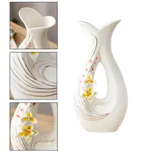 Инновационная белая керамическая ваза для гостиной, украшения, свежие сушеные цветы, органайзер для телевизора, шкафа, обеденного стола, керамические украшения 40