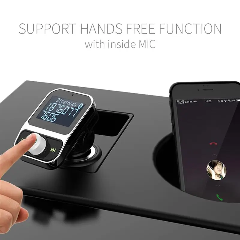 Беспроводной 1 44 дюймов Handsfree Bluetooth музыкальный плеер двойной USB зарядное