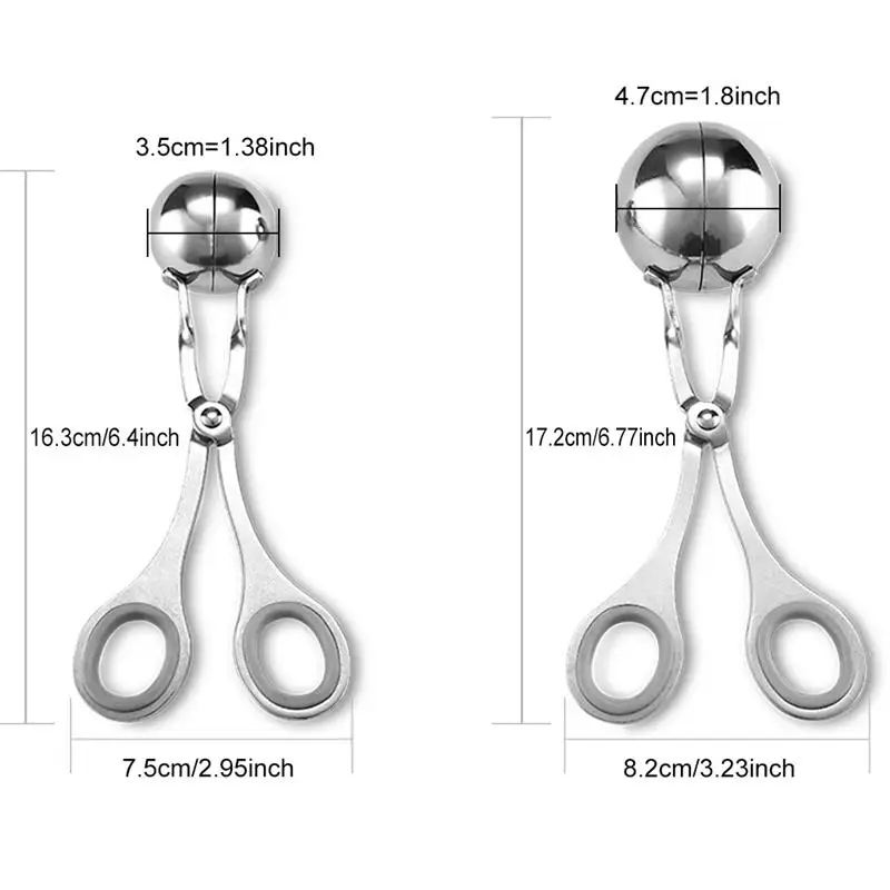 S L Размеры дома щипцы из нержавеющей стали устройство для мясных шариков Мясные Шарики чайник Cookie тесто, Фрикаделька Совок Кухонные Принадлежности
