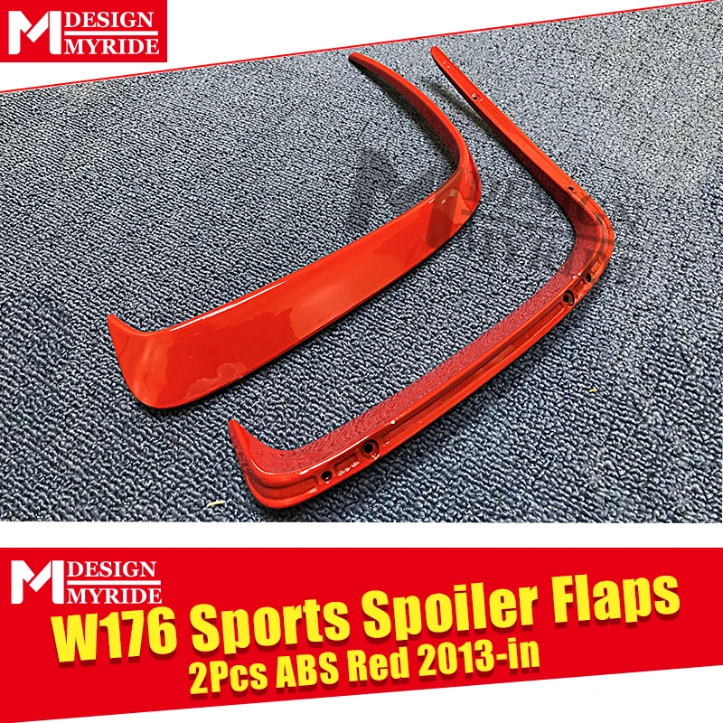 Подходит для заднего бампера W176 Canard Vent Rafts Splitter 2 шт. красный Mercedes Benz A180 A200 A250 A45