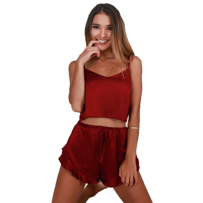 Womens Pyjamas Set Nightwear Summer Ladies Shorts Sleeve Tanks Shorts