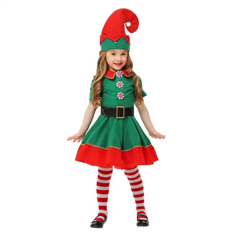 Рождественская одежда; детская Эльфийская одежда; костюм для костюмированной вечеринки; детский наряд для взрослых; nan nv Green; Рождественская Coldker