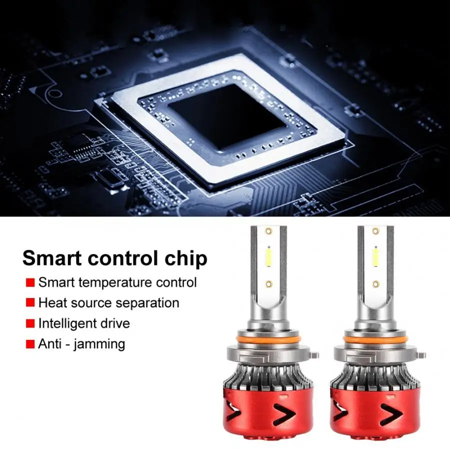 2 шт. Автомобильные светодиодные лампы 6500 к 9006 лм|Передние LED-фары для авто| |