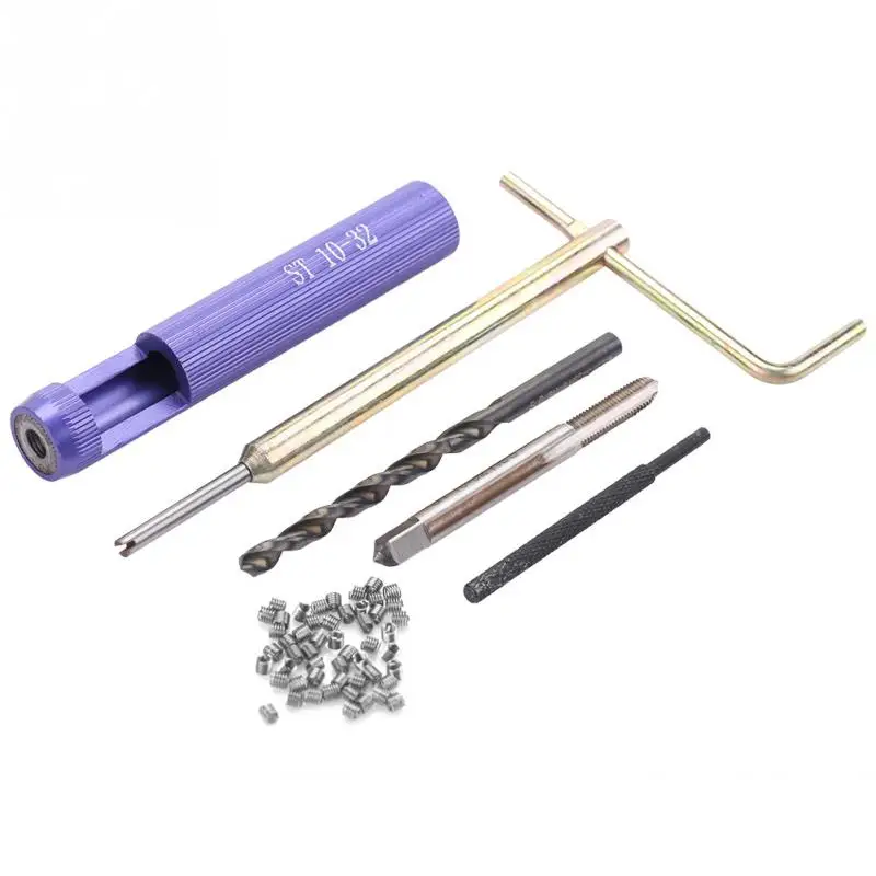 

High Quality 50Pcs Coiled Wire Inserts Thread Repair Insert Screw Threaded Insert Install Tool Kit M10-32*1.5D Threaded Insert