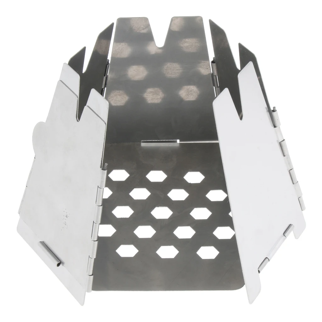 Ultralight Wood Burning Backpacking Stove Stainless Steel Folding