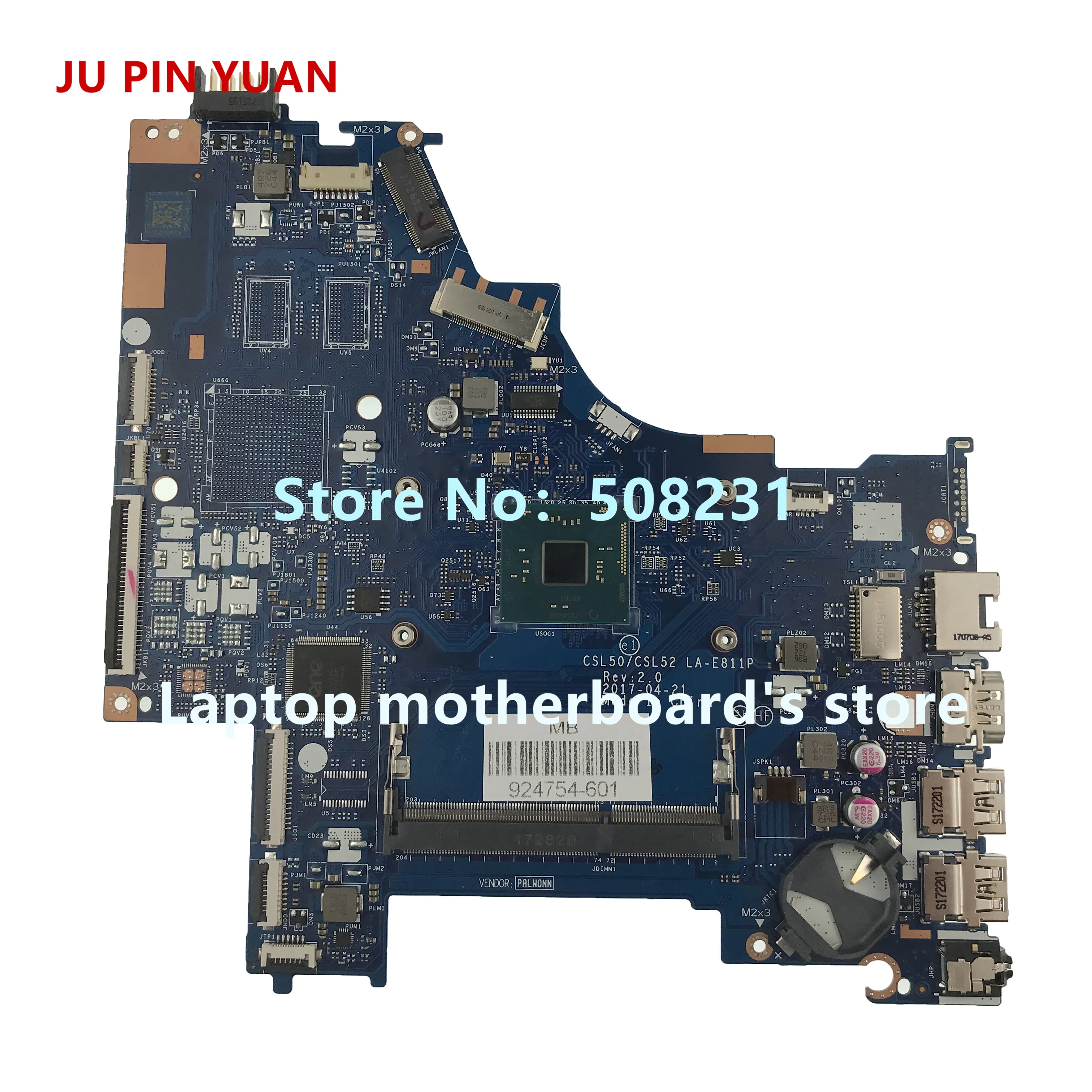 جو دبوس يوان 924754-601 CSL50/CSL52 LA-E811P اللوحة ل كمبيوتر محمول HP 15-BS020WM 15-BS اللوحة المحمول PentN3710 اختبار بالكامل