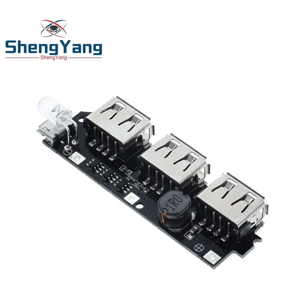 ShengYang 5V 2.1A 3 USB Power Bank зарядное устройство печатная плата модуля повышающее