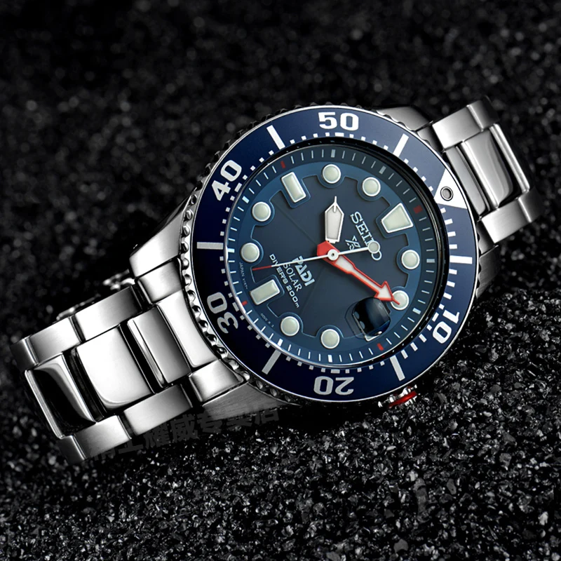 100% оригинальные мужские часы SEIKO Солнечная энергия Move Мужские t кварцевые