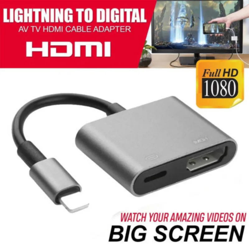 Кабель Lightning-HDMI AV tv цифровой адаптер для Iphone7 8 Plus Ipad 6 S XS XR