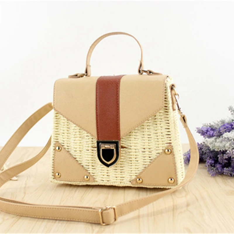 

Bohemian Straw Bags For Women Beach Handbags Summer Vintage Rattan Bag Handmade Kintted Crossbody Bag