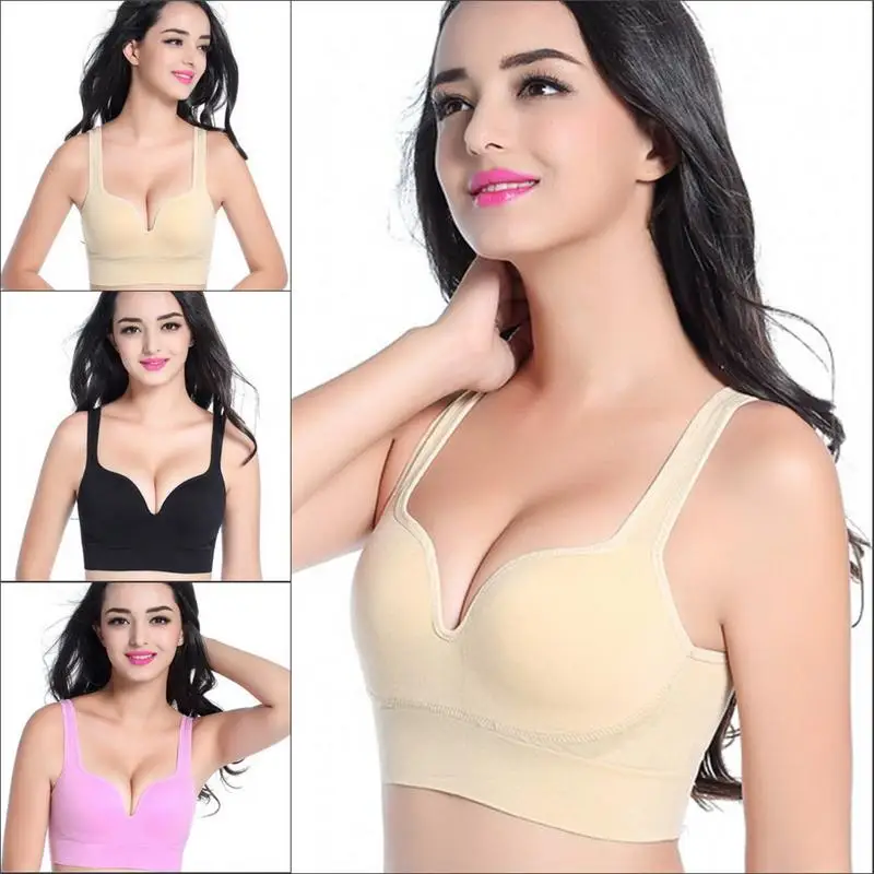 

2018 New Women Stretch Workout Yoga Fitness Tank Top Seamless Racerback Padded Sports Bra Fitness Bra Without Underwire New Top