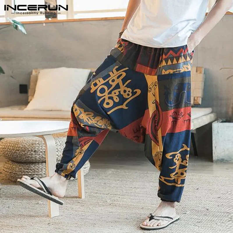 New Hip Hop Aladdin Hmong Baggy Cotton Linen Harem Pants Men Women Plus Size Wide Leg Trousers New Casual Pants Cross-pants New Hip Hop Aladdin Hmong Baggy Cotton Linen Harem Pants Men Women Plus Size Wide Leg Trousers New Casual Pants Cross-pants