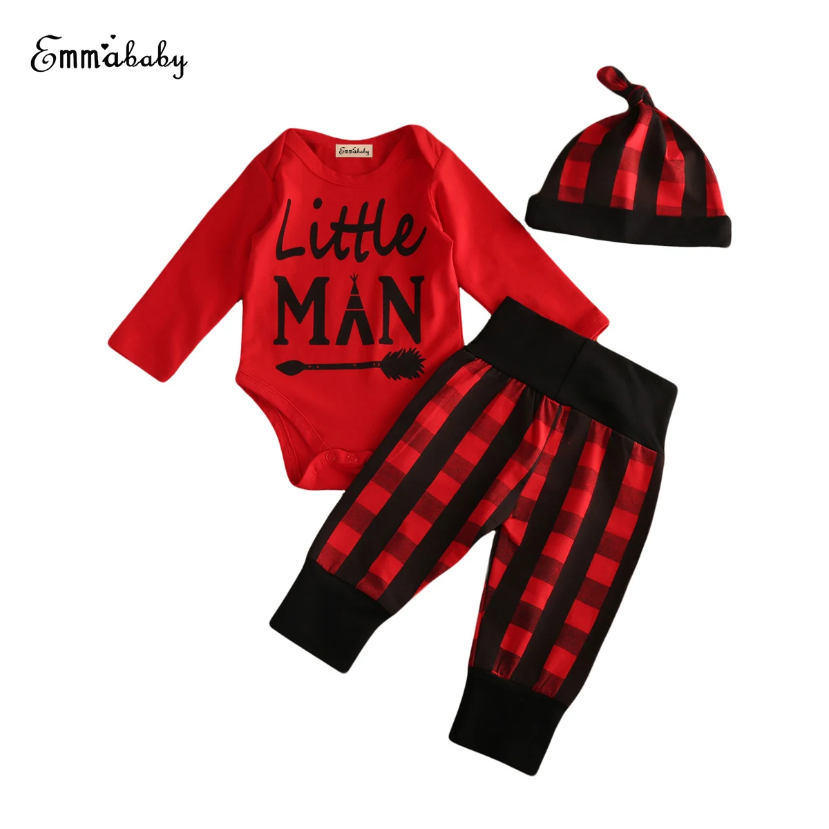 Комплект одежды Emmababy из 3 предметов для новорожденных детей комбинезон маленьких