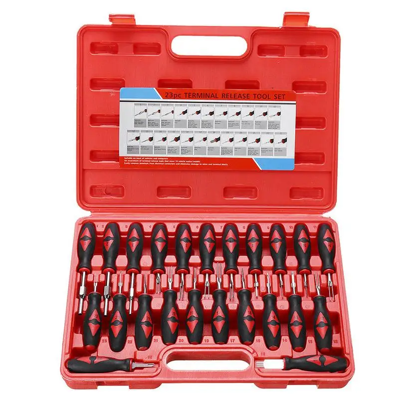 

23pcs Car Electrical Terminal Wiring Crimp Connector Pin Remover Tool Release Set