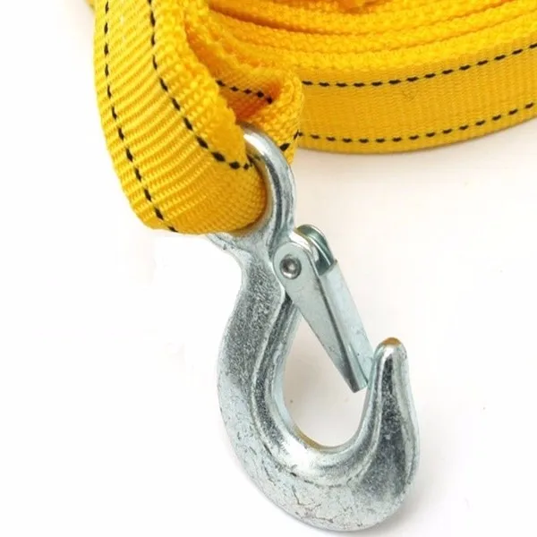 4 M 5 T عالية الجودة النايلون الأصفر سيارة كابل حبل قطر العالمي مركبة الطوارئ حزام سحب حبل مزدوجة طبقات رشاقته