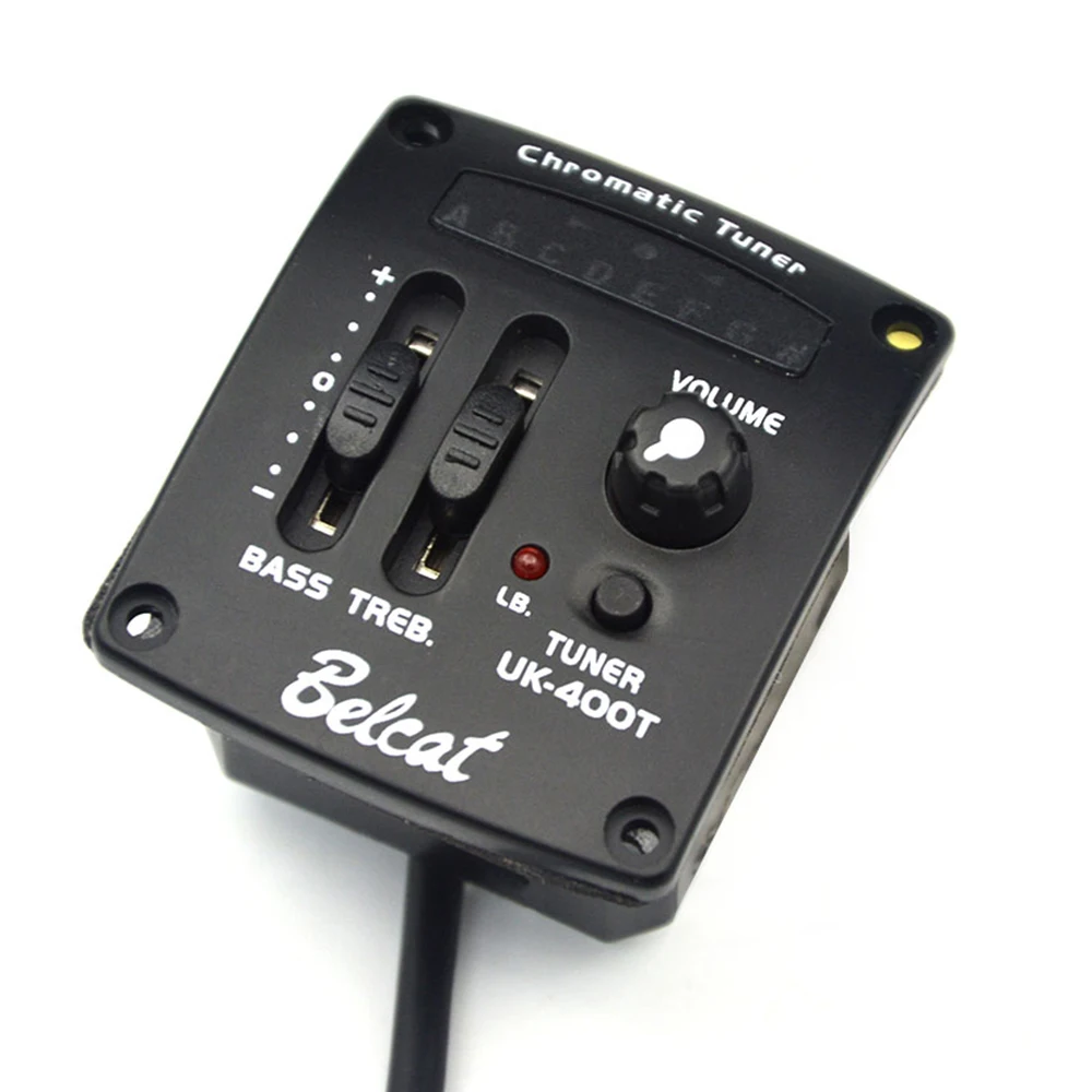 

Belcat UK-400T 2Band Equalizer Preamp Ukulele Pickup Omega-ll Piezo cable pickup 2 Band EQ with Chromatic LED tuner