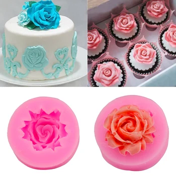 

3D 1PC New Silicone Beautiful DIY Chocolate Sugarcraft Mold Tool Fondant Cake Mould Rose Flower Cake Decorating Baking