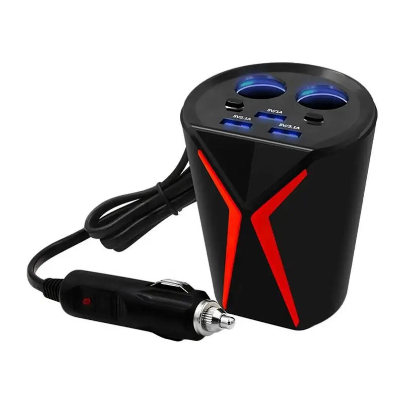 

Cup-type Car Charger Multi-function 3 USB Interfaces Car Charger Fast Charging Power Adapter Intelligent Matching Fast Delivery