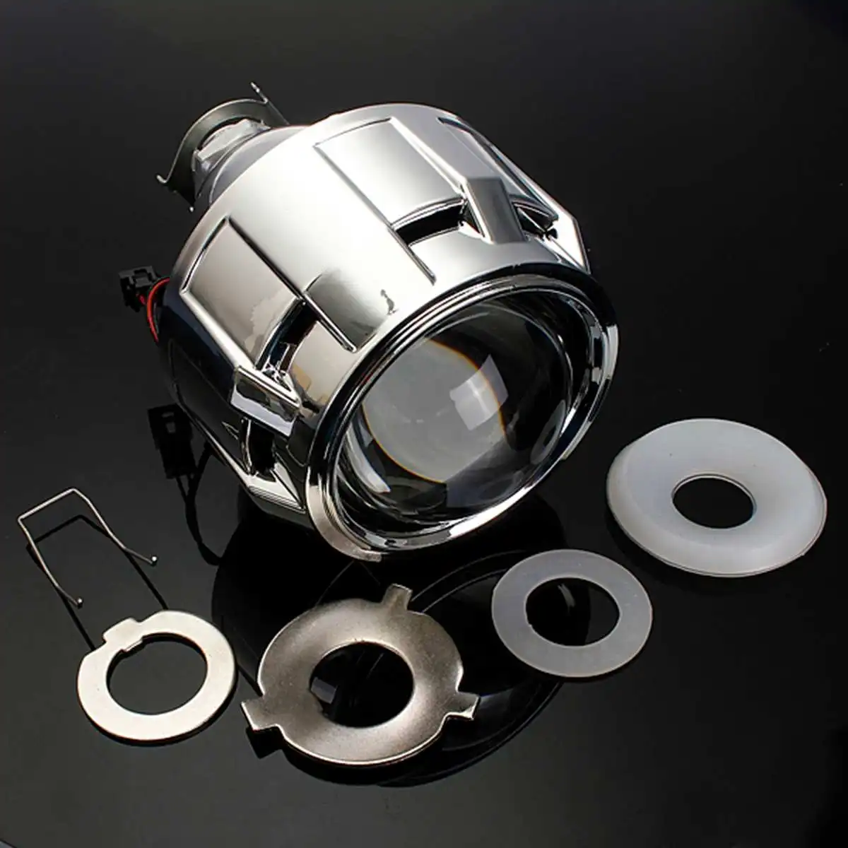 1 قطعة 2.5 العالمي ثنائية زينون ل HID العارض عدسة الفضة الأسود H1 زينون LED لمبة H4 H7 دراجة نارية سيارة المصباح قذيفة