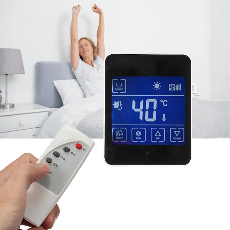 

Utility LCD Digital Display Room Air Smart Home System Thermostat 220V Temperature Controller Panel With Remote Control