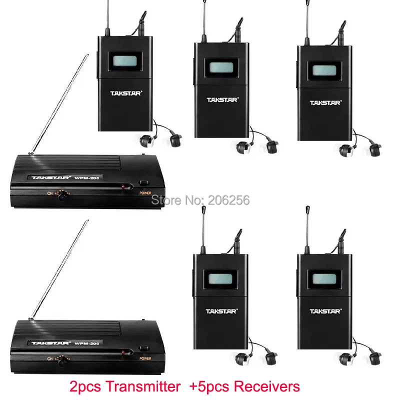 Takstar WPM 200 2 Передатчик 5 приемников UHF Беспроводная система монитора стерео