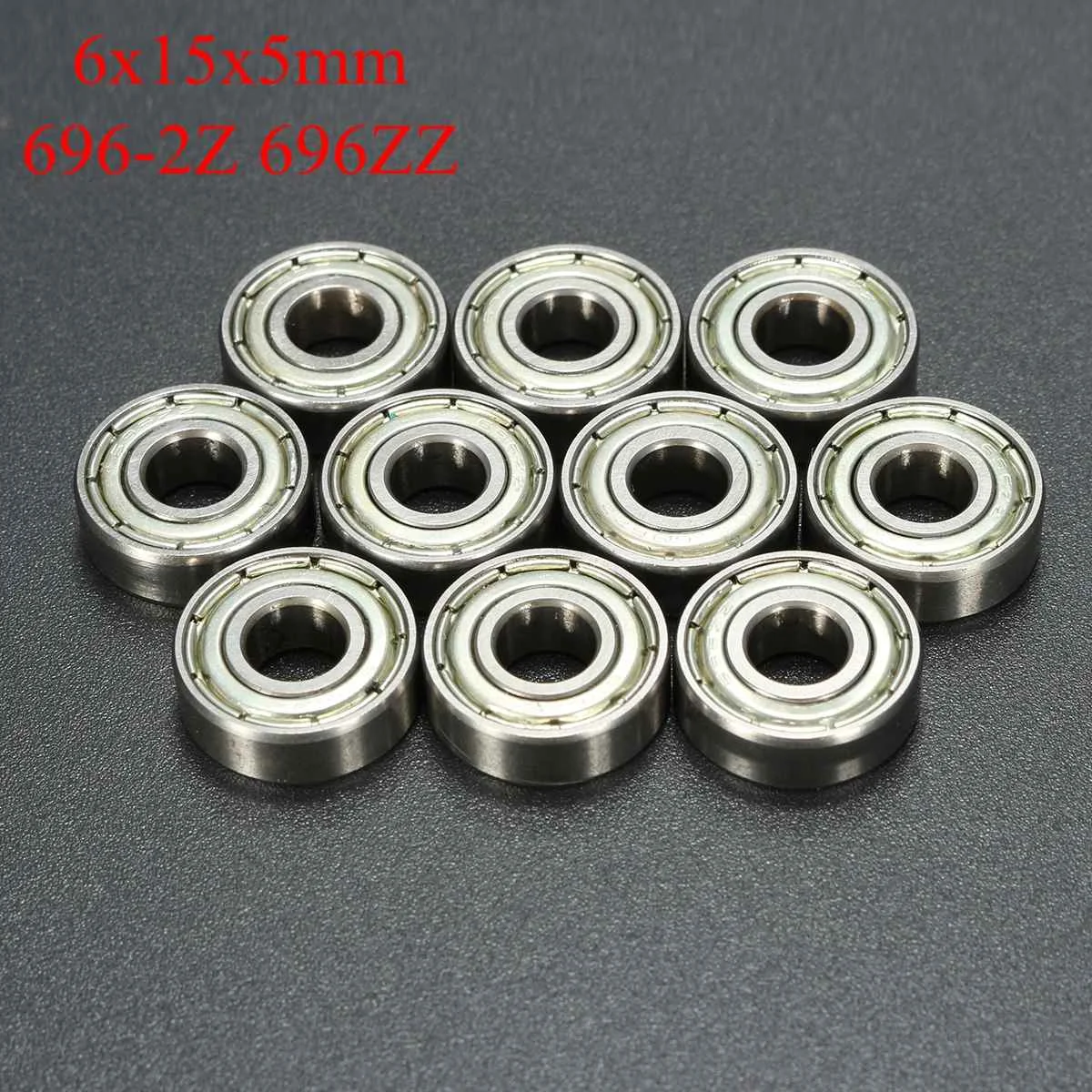 

10Pc 696-2Z 696ZZ Deep Groove Miniature Ball Bearing 6X15X5mm Metal Mini Bearing