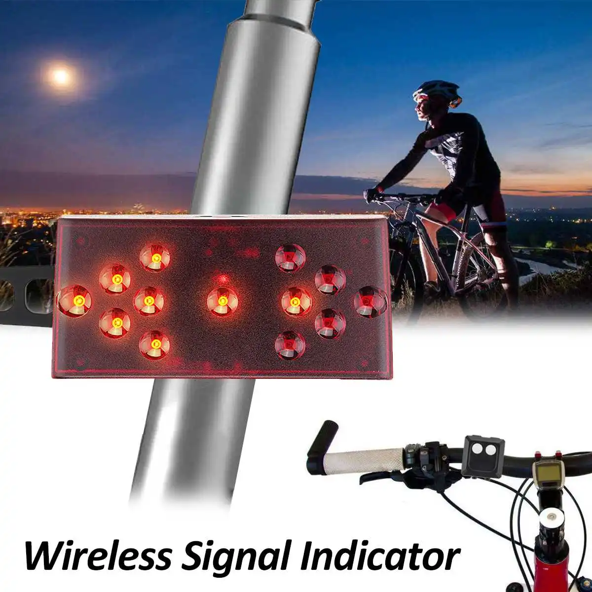 

Bicycle Light Signal Wireless Bike Light Turning Cycling Indicator Signalling System USB Charging MTB Bike Safety Warning Light