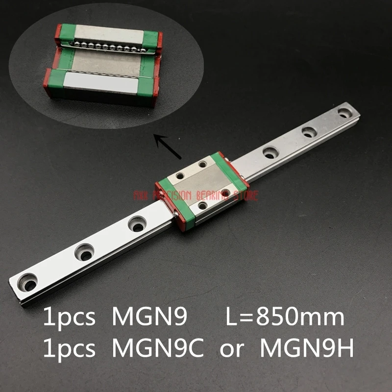 

Linear Rail AXK Cnc Router Parts 9mm Linear Guide Mgn9 L= 850mm Rail Way + Mgn9c Or Mgn9h Long Carriage For Cnc X Y Z Axis