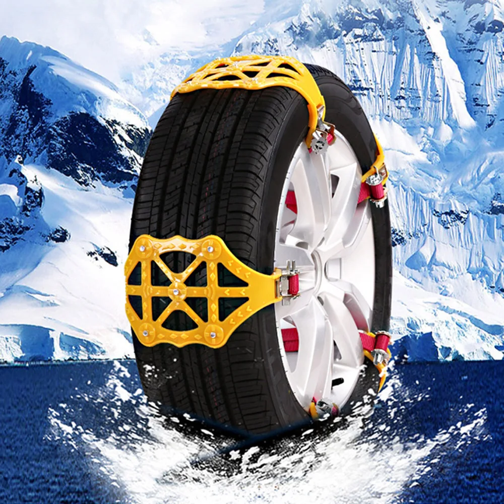 Quelima Safe Guarding Car Snow Tire Chains Universal Black Steel