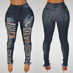 Женские джинсы с большими дырками, маленькие Леггинсы, женские джинсы с высокой талией