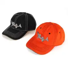 Черная/оранжевая мужская шляпа с вышивкой рыбы, унисекс, женская и Мужская бейсболка, бейсболка, Повседневная Кепка s