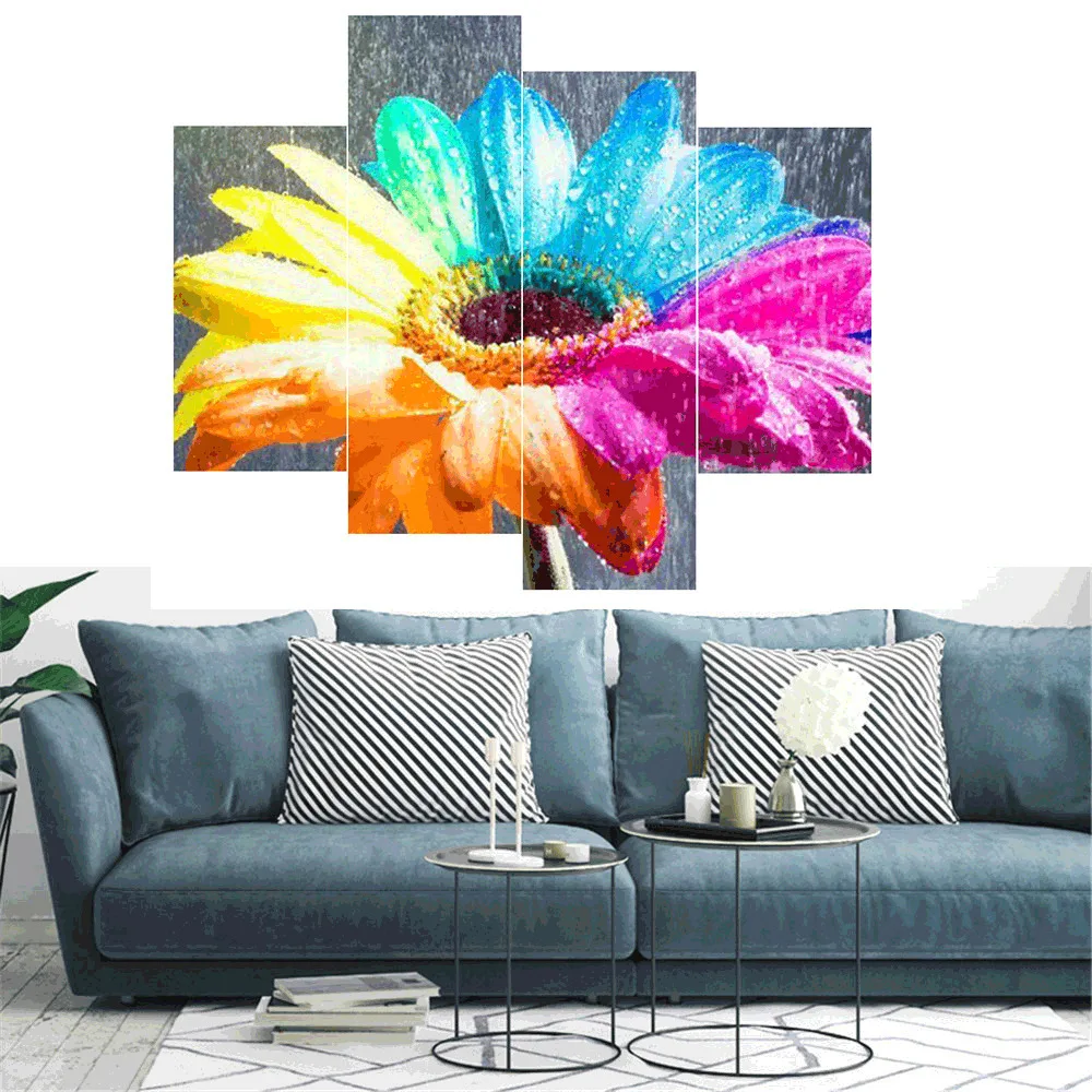 

Huacan 4pcs Diamond Painting Flower Full Drill Square Pictures Of Rhinestones Diamond Mosaic 5d Diamond Embroidery Sale