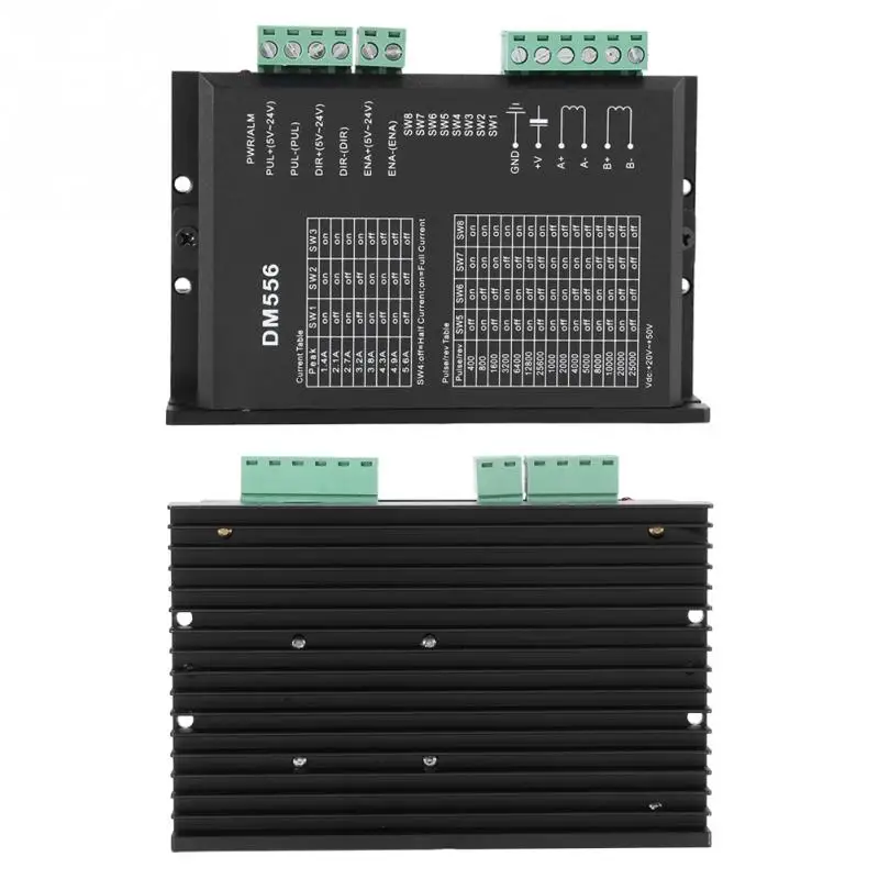 

Adjustable output current Steeper Motor Driver DM556 2-phase Stepper Motor Driver 42/57 Stepping Motor Driver 24V-50V DC8 level