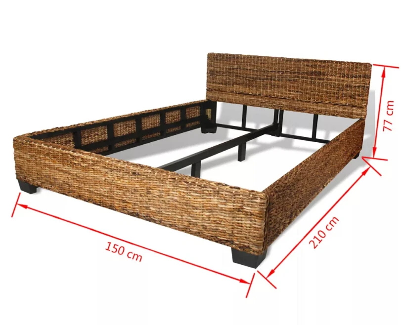 VidaXL Abaca рама для кровати из красного дерева и высокого качества листья ручной