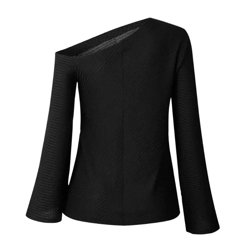 Сексуальные Вязаные Свитера на одно плечо женские с длинным рукавом Slim Fit Модные