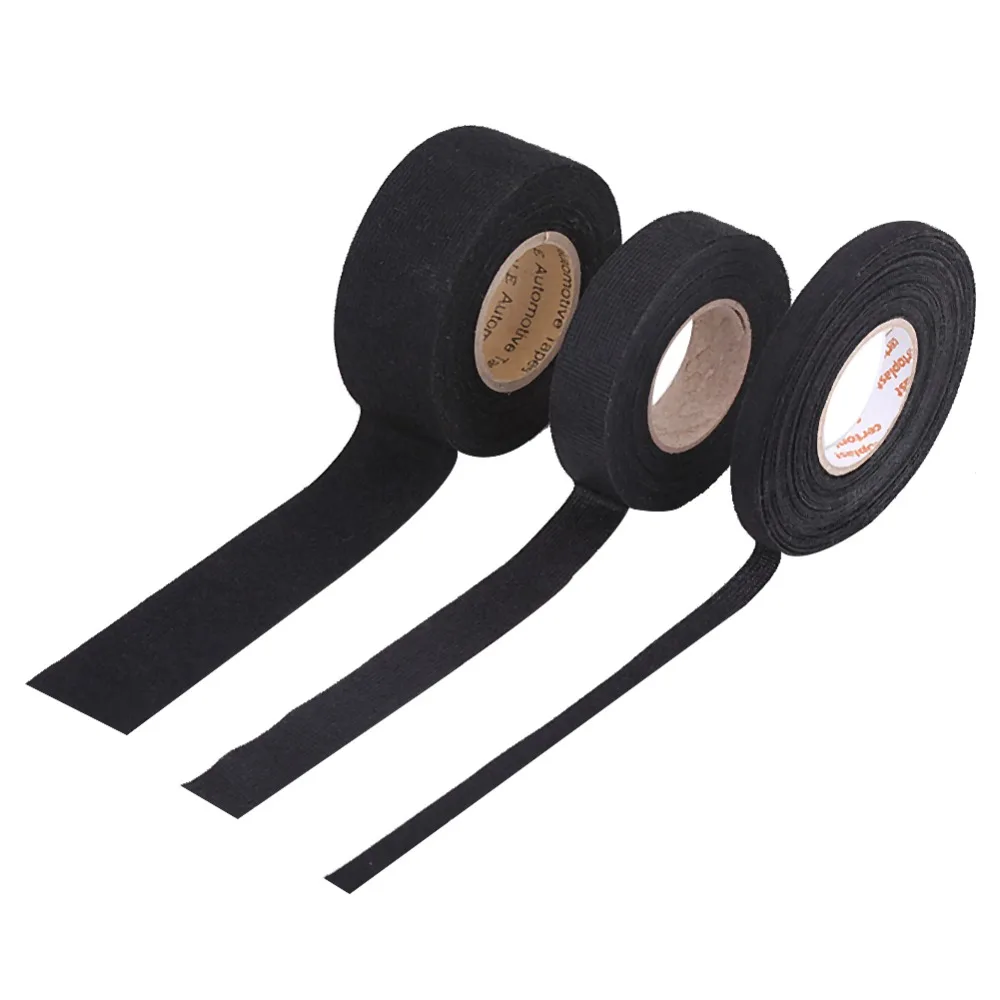 9mm*25m Car MultiPurpose Tape Automotive Wiring Harness Tape Black Waterproof Adhesive Anti Squeak Rattle Felt 