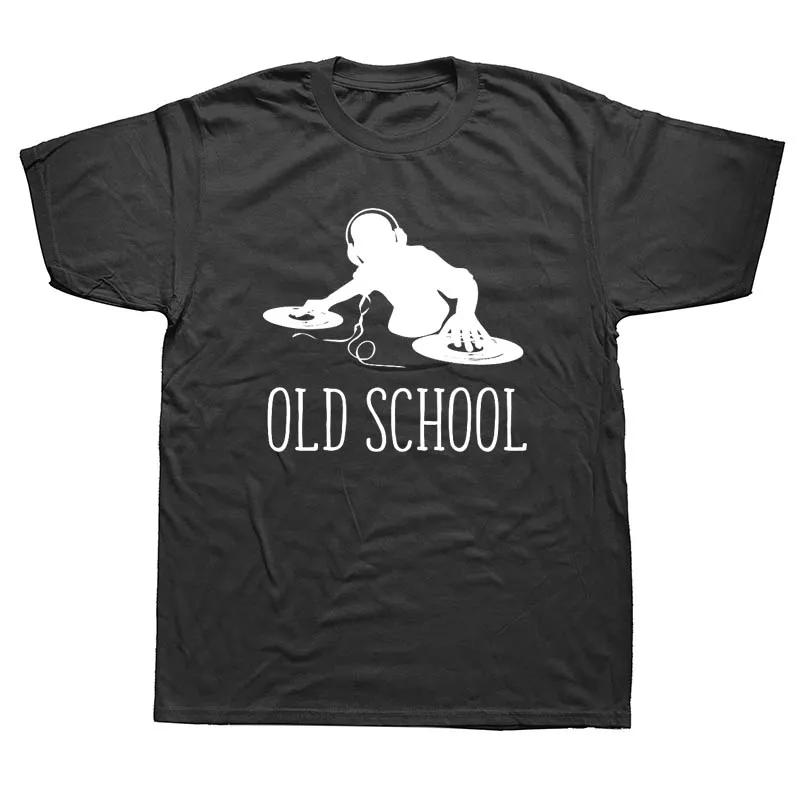 

DJ Turntable Music Techno Club Headphone Funny T Shirt Men Summer Short Sleeve Streetwear T-Shirt Cotton Tees Black