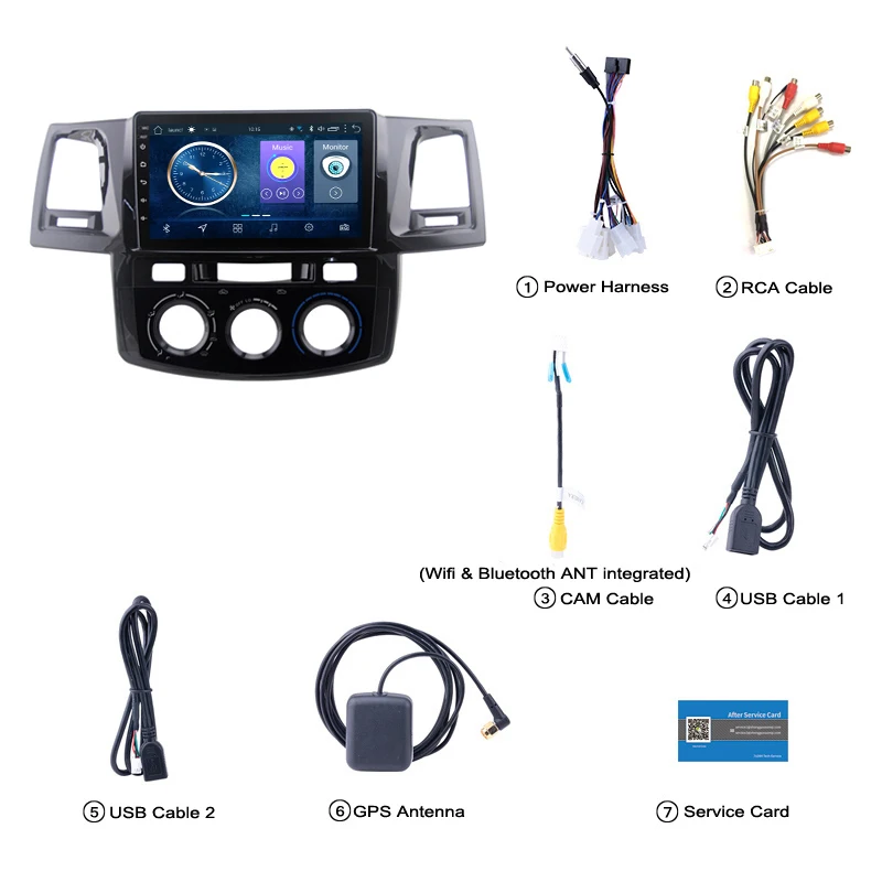  Android 8.1 car gps multimedia video radio player for Toyota 2007-2015 fortuner hulix navigation st