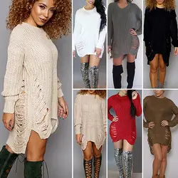 1 шт. для женщин леди свитер вязание с длинным рукавом сплошной цвет теплый для осень зима NYZ магазин