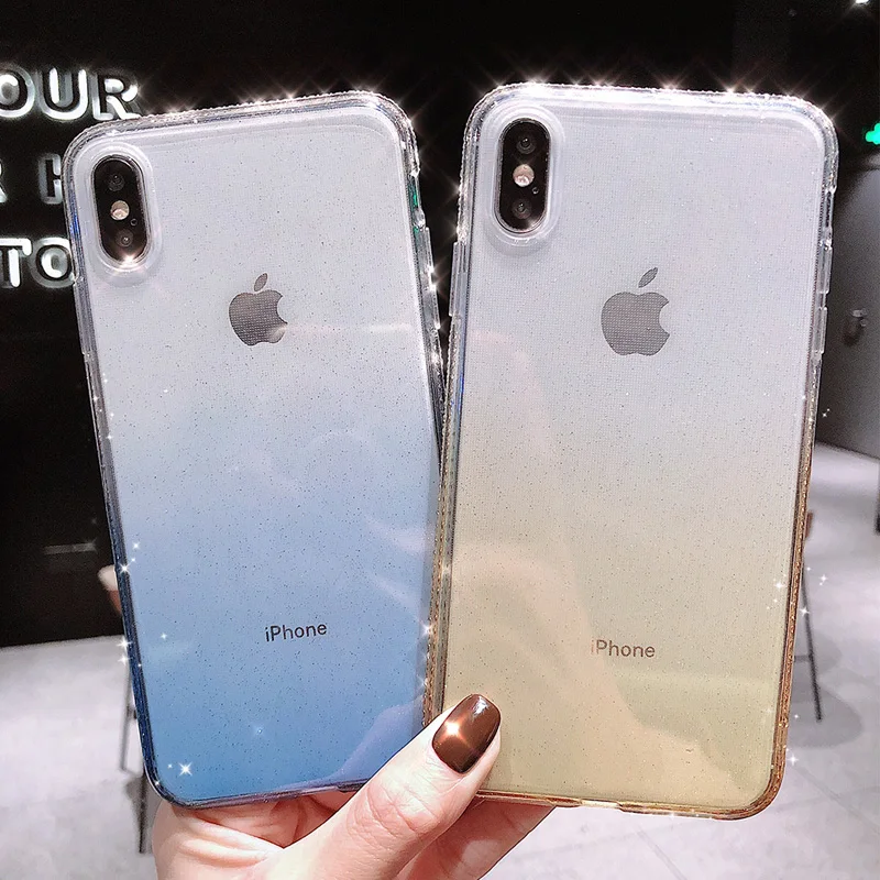 

Moskado Bling Diamond Clear Case For iPhone 7 8 6 6S Plus Soft TPU Back Cover For iPhone X XR XS Max Gradient Color Phone Cases