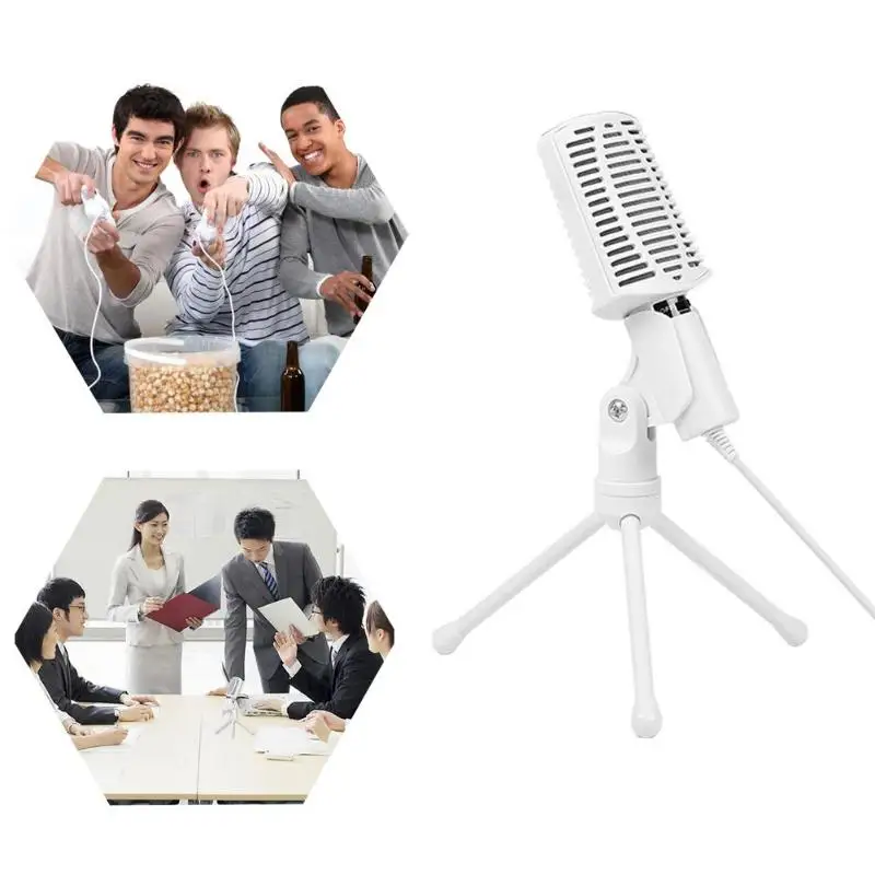 

SF-940 3.5mm Stereo 360 Rotation Microphone Mic w/Stand Mount Desktop microphone with tripod Conference Portable Microphone