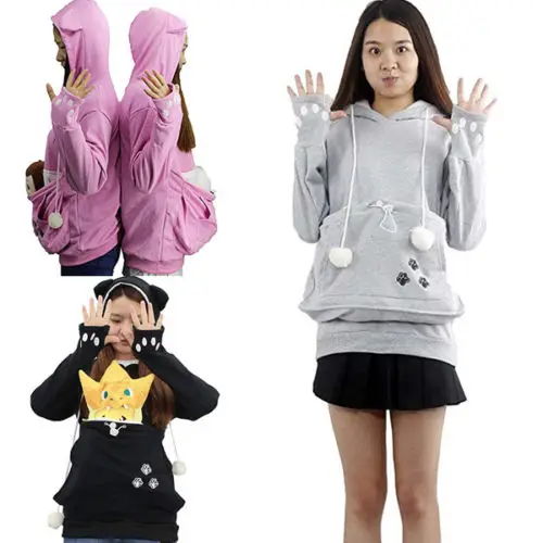  2019 New Kangaroo Holder Coat Cat Dog Pet Large Pocket Unisex Tops Hoodie 5 Colors