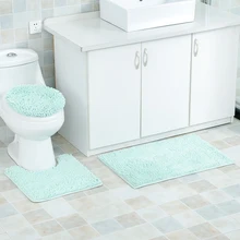 3 шт. микроволоконный коврик для ванной Rugs плюшевые ковер мягкий коврик для ванной комнаты Столовая Спальня Ковер Анти-коврик для автомобиля моющийся