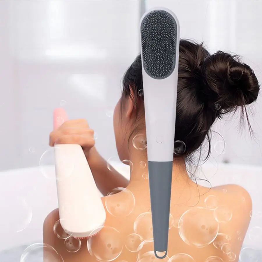 

Electric Silicone Back Brush Deep Cleansing Waterproof Long Handle Shower Brush Accessories For Women men