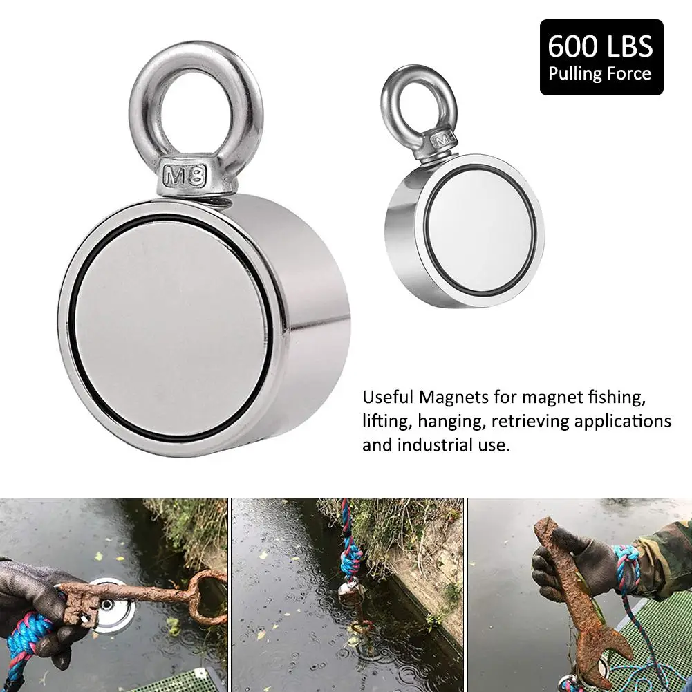 Double Sided Powerful Neodymium Magnet Big Magnetic Strong Salvage River Fishing  Magnets Ring Hook Permanent Imanes - AliExpress