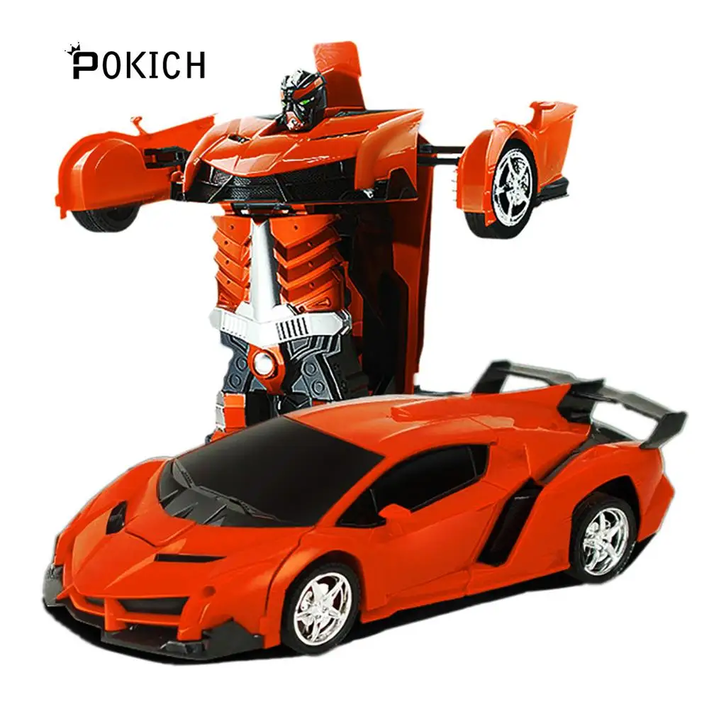 Very best  Pokich RC Car Transformation Robots Sports Vehicle Model Robots Toys Cool Deformation Car Kids Toys