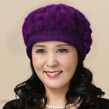 

Female Crochet Knitted Wool Hat Warm Cap Beanie for Women Girls